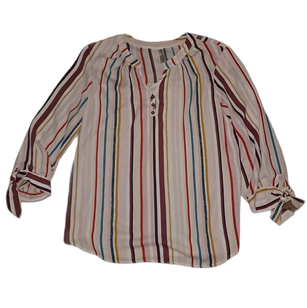 Per Seption Concepts cropped sleeve blouse, L